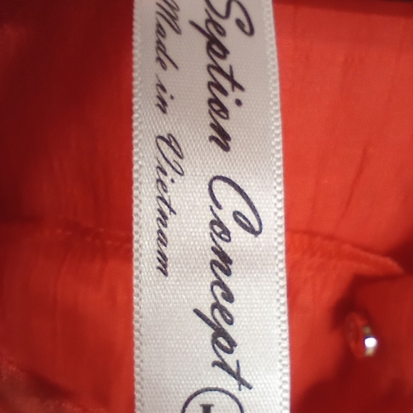 Perseption Concept Women's Large Orange Sleeveless Lightweight Blouse Spring - Picture 10 of 11